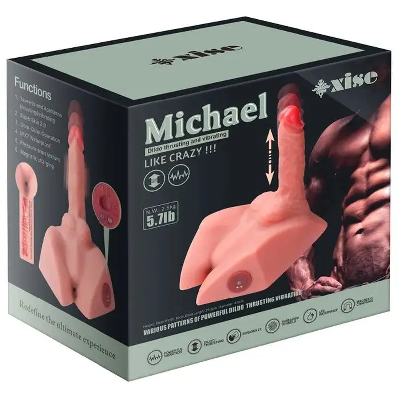 Michael 2.5kg USB Auto Thrusting 20cm Male Cock and Ass XISE Discreet Intimate Essentials.