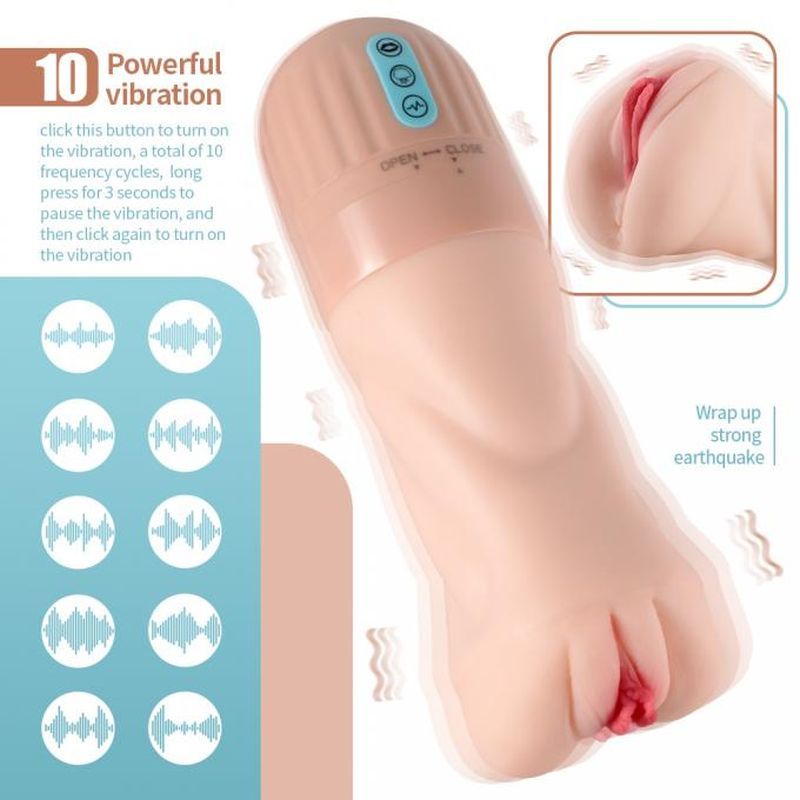 Suctroker Dual Density Vibrating Sucking Vaginal Masturbator V2.0 with 10 powerful vibration modes.