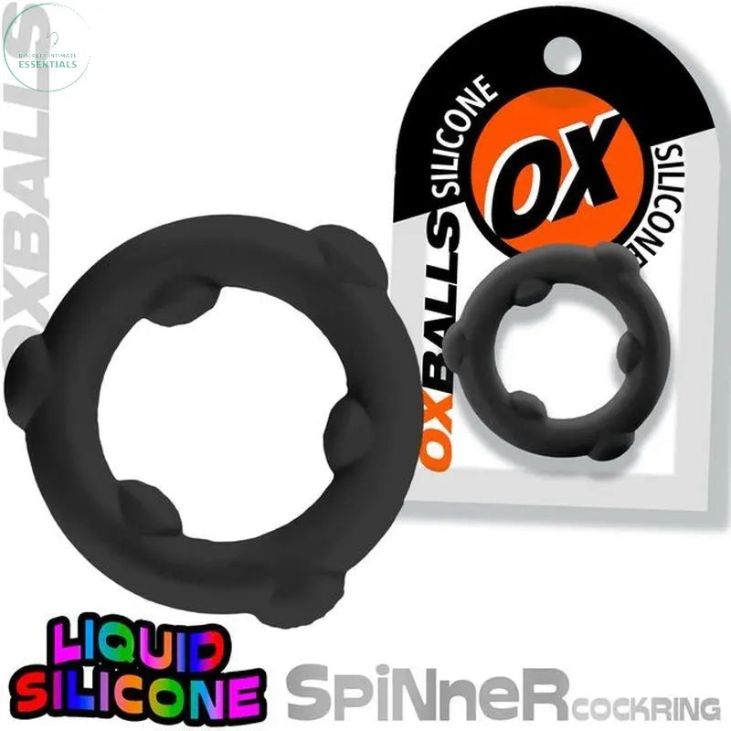 Affordable quality Spinner Silicone Ring Black  from OxBalls by Discreet Intimate Essentials with Discreet Delivery 