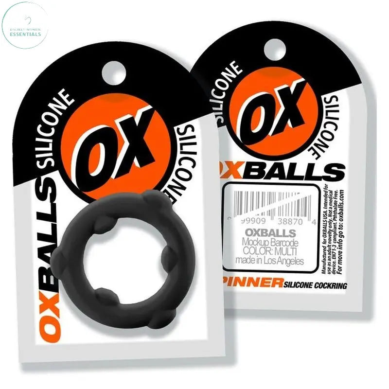 Affordable quality Spinner Silicone Ring Black  from OxBalls by Discreet Intimate Essentials with Discreet Delivery 