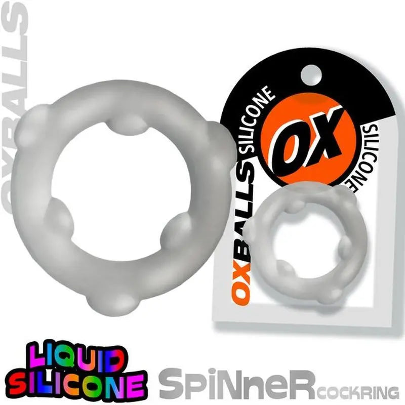 Spinner Silicone Ring Clear OxBalls Discreet Intimate Essentials.