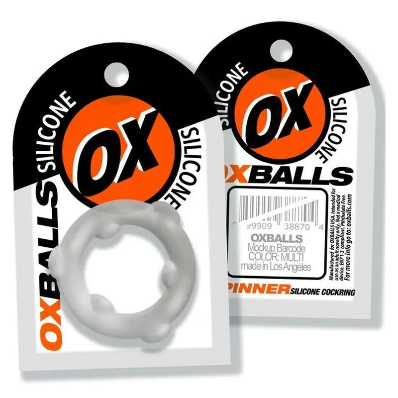 Spinner Silicone Ring Clear OxBalls Discreet Intimate Essentials.