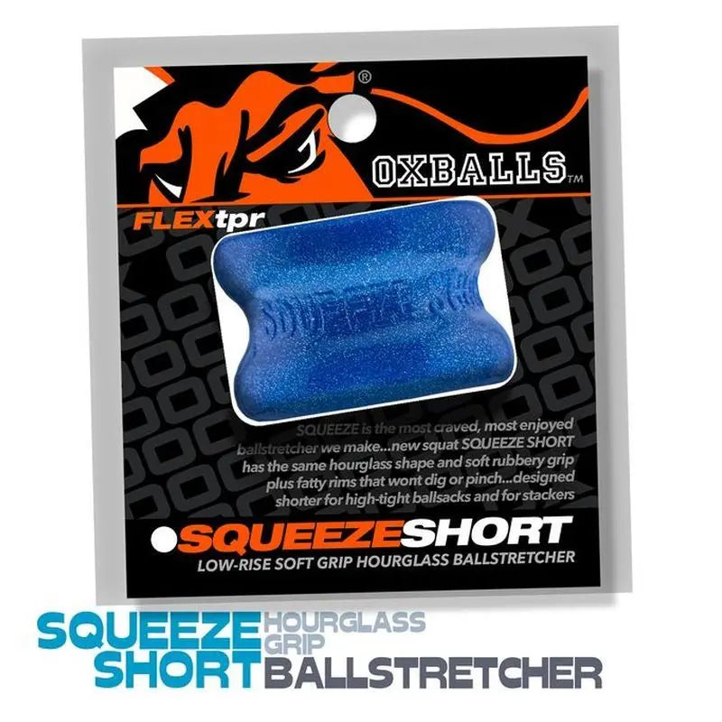 Affordable quality Squeeze Short Ballstretcher Blue Fire  from OxBalls by Discreet Intimate Essentials with Discreet Delivery 