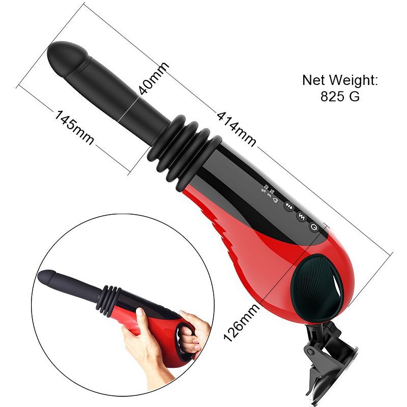 Thrusting Vibrating Fuck Machine with adjustable features and silicone shaft for enhanced pleasure.