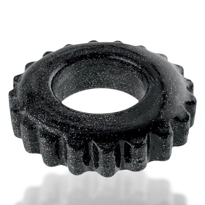 Plushy Ring Black, a soft cockring for comfort, designed for all-day wear with stretchy and firm material.