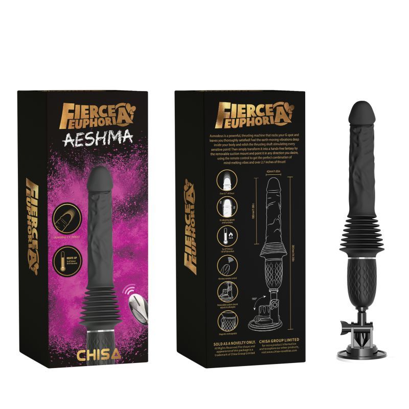 Aeshma Mountable Remote Heating Thrust Machine packaging featuring design and instructions for use.
