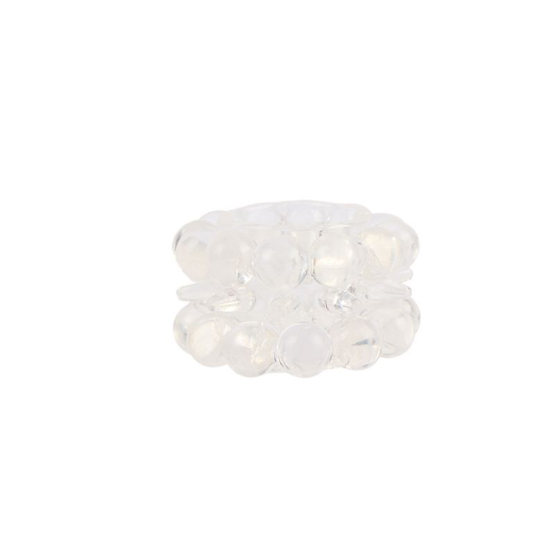 Power Master Ring Clear, a clear cockring for comfort, featuring a flexible bubble-textured design for extra grip.