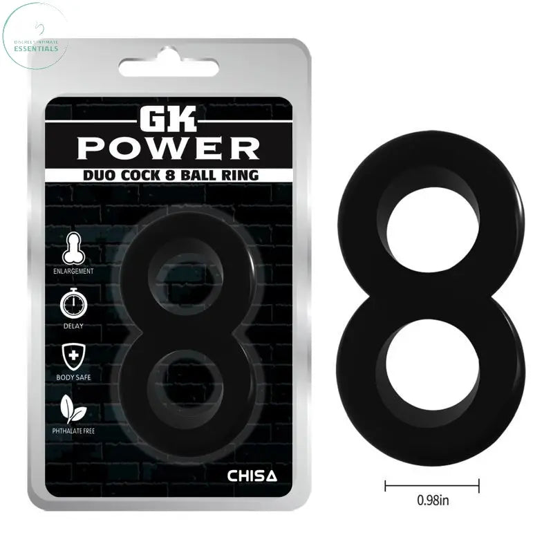 Affordable quality Duo Cock 8 Ball Ring  from GK Power by Discreet Intimate Essentials with Discreet Delivery 