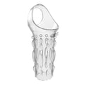 clear power cage restraint, featuring textured surface and open design for enhanced pleasure and sensation.