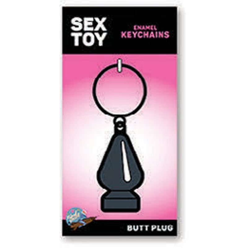 Butt Plug Keychain displayed on packaging with a playful design, perfect for a fun accessory collection.