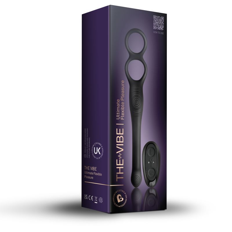 The Vibe 10 Speed Remote Mens Silicone Cock Ball and Anal Vibrator packaging showcasing ultimate pleasure features.