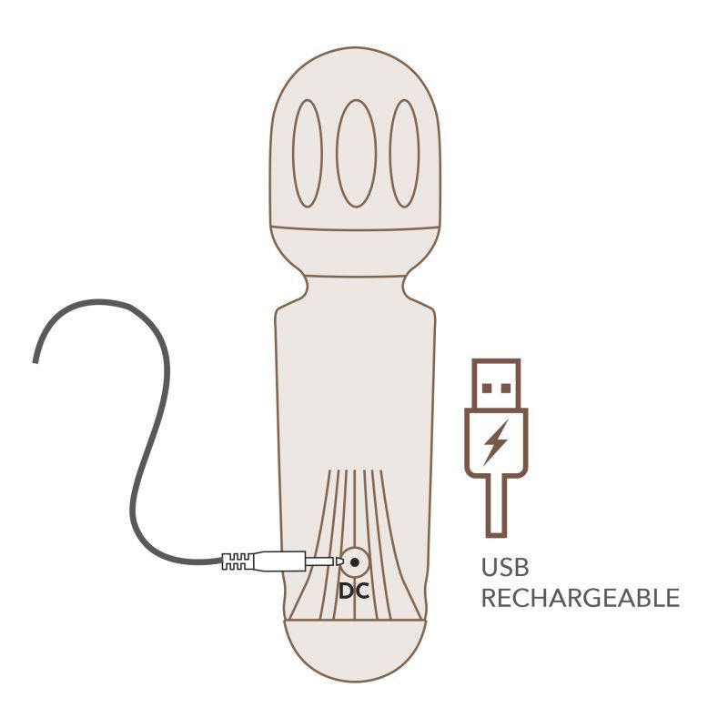 Rechargeable 16 Mode Silicone Mini Wand Violet Dream with USB rechargeable design for pleasure and convenience.
