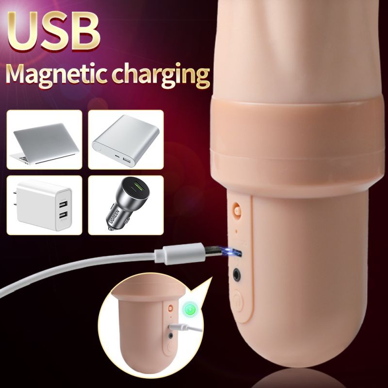 USB magnetic charging feature of the Suctroker Dual Density Vibrating Sucking Vaginal Masturbator V3.