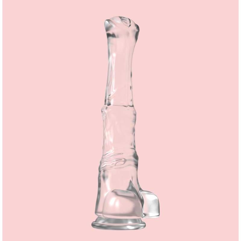 Duke Horse Dong w Balls Clear XXL S-Hande Discreet Intimate Essentials.