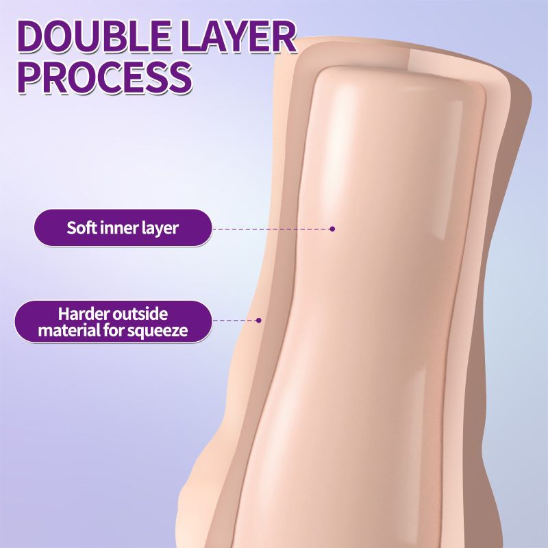 Double layer process of Brenna, featuring soft inner layer and firmer outer material for enhanced pleasure.