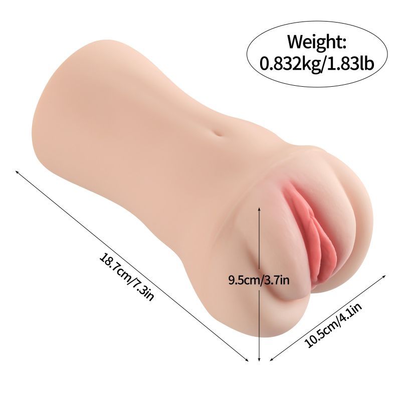 Brenna Dual Density 3 Speed 7 Mode Vibrating Realistic Masturbator with lifelike entrance and textured inner channel.