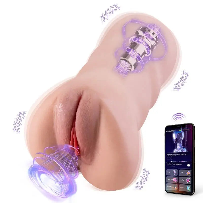Sora App Controlled Thrusting Vibrating Realistic Vaginal Masturbator XISE Discreet Intimate Essentials.