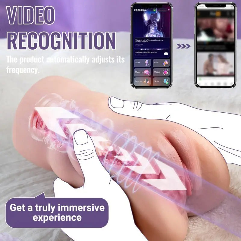 Sora App Controlled Thrusting Vibrating Realistic Vaginal Masturbator XISE Discreet Intimate Essentials.