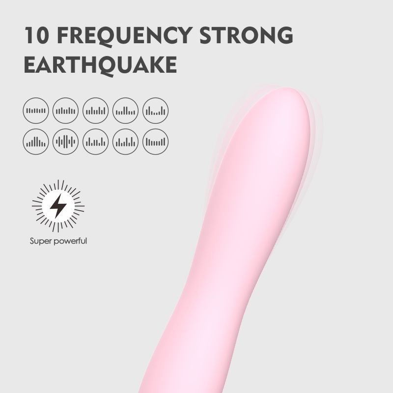 Pink silicone bullet massager showcasing 10 frequency strong vibrations for optimal pleasure.
