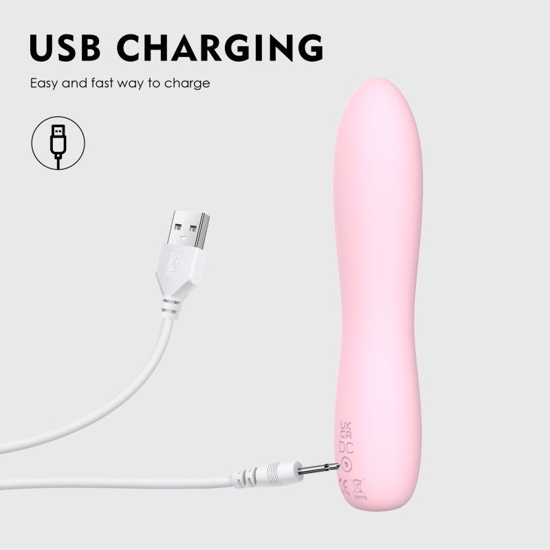 Bella Silicone 140mm Bullet Massager Pink with USB charging for easy and fast power.