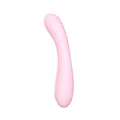 Maya silicone vibrator in soft pink with ergonomic curves for pleasurable stimulation.