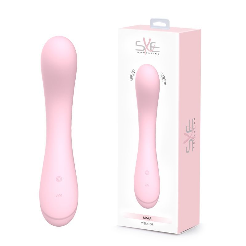 Maya Curve Silicone Vibrator Pink with ergonomic design and powerful vibrations, ideal for intimate essentials for her.