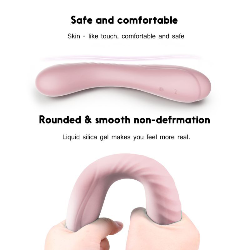 Maya silicone vibrator showcasing skin-like touch and ergonomic design for comfort and pleasure.
