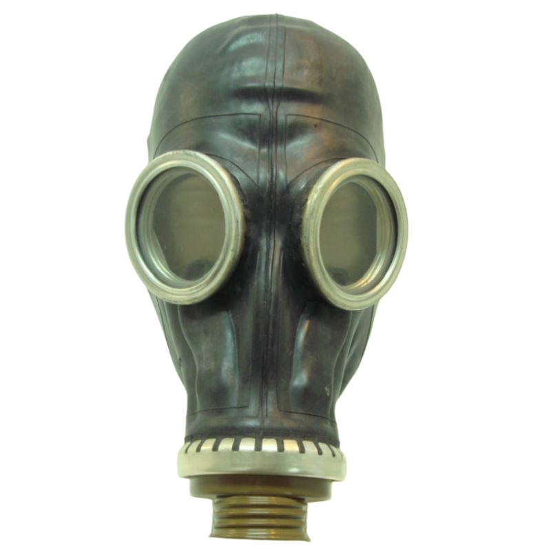 Classic GP5 NATO Vintage Rubber Gas Mask front view showcasing vintage design and optical lenses.