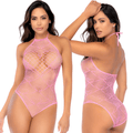 Heart Fishnet Bodysuit Pink Mapale Discreet Intimate Essentials.