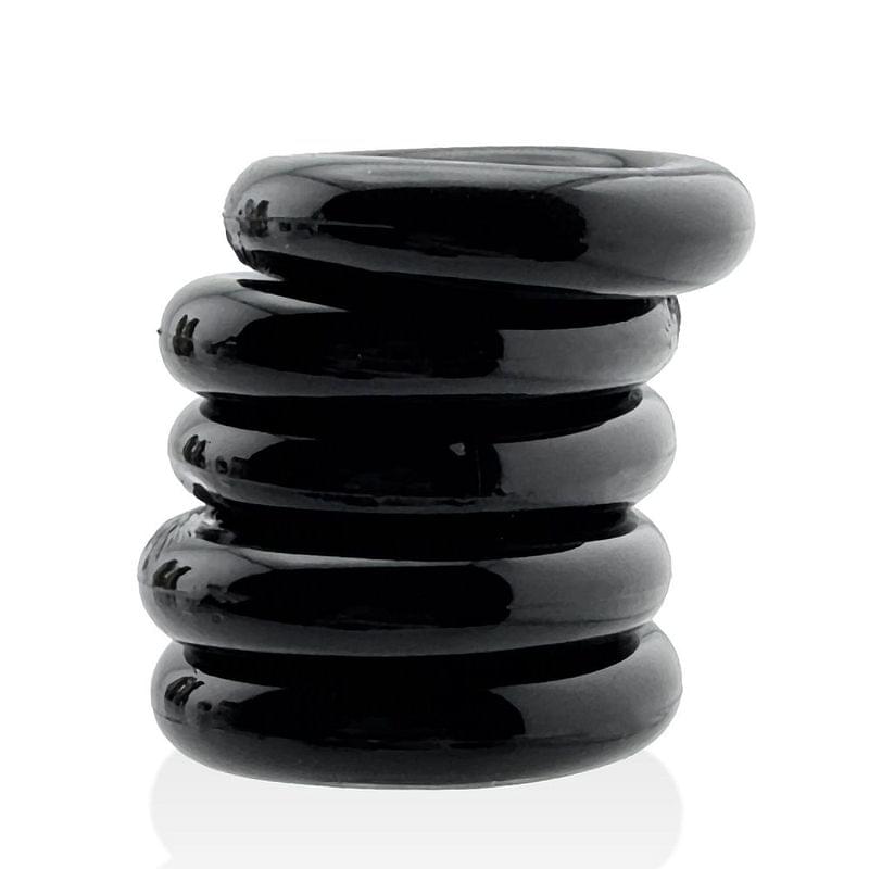 Jacker Stack 5 Pc Strong Cock Ring Black by Hunkyjunk from Discreet Intimate Essentials for  Adult Toys, quality products at discount affordable prices.