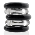 Jacker Stack 5 Pc Strong Cock Ring Clear Black by Hunkyjunk from Discreet Intimate Essentials for  Adult Toys, quality products at discount affordable prices.