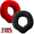 Fit Grips 2 Pc Ergo Cockring Black Red by Hunkyjunk from Discreet Intimate Essentials for  Adult Toys, quality products at discount affordable prices.