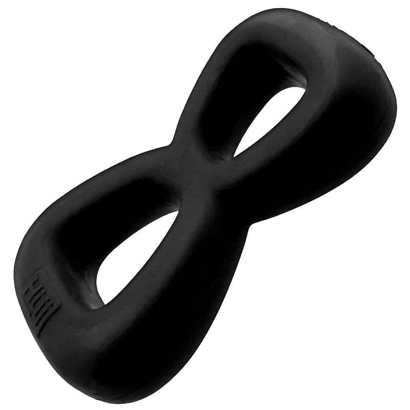 Boomerang Double Cockring Ball Stretcher Black by Hunkyjunk from Discreet Intimate Essentials for  Adult Toys, quality products at discount affordable prices.