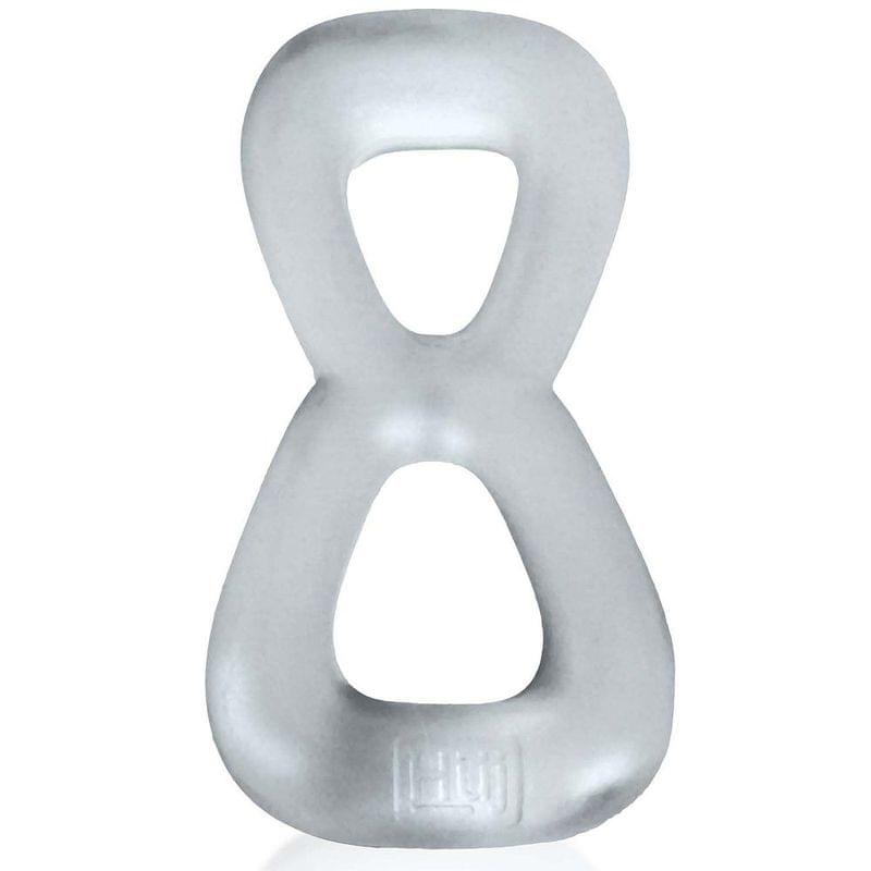 Boomerang Double Cockring Ball Stretcher Clear by Hunkyjunk from Discreet Intimate Essentials for  Adult Toys, quality products at discount affordable prices.