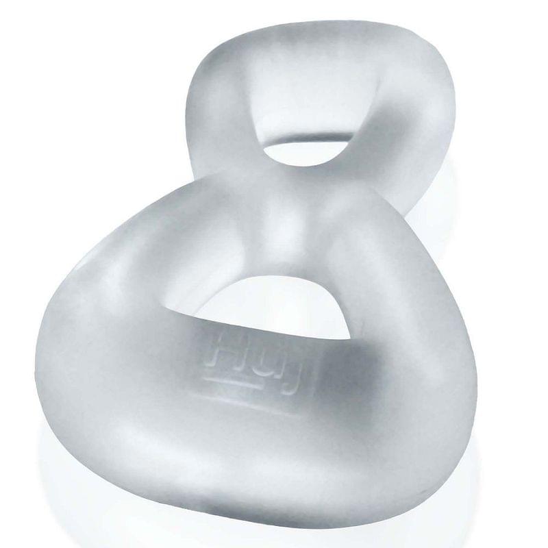 Boomerang Double Cockring Ball Stretcher Clear by Hunkyjunk from Discreet Intimate Essentials for  Adult Toys, quality products at discount affordable prices.