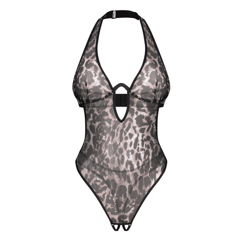 Addia Leopard Print Crotchless Teddy Obsessive Discreet Intimate Essentials.