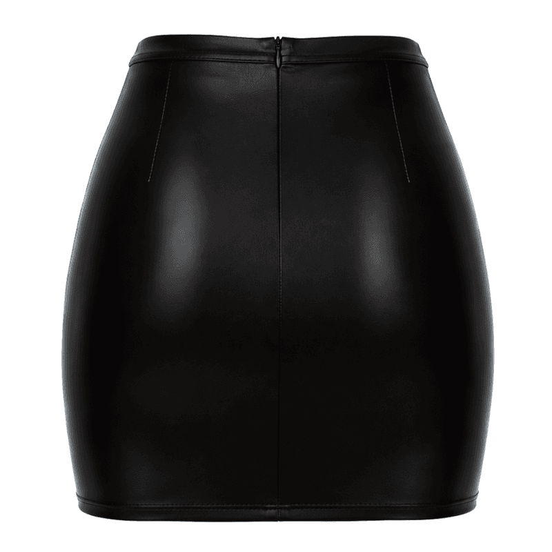 Dark Affair Wet Look Mini Skirt Black