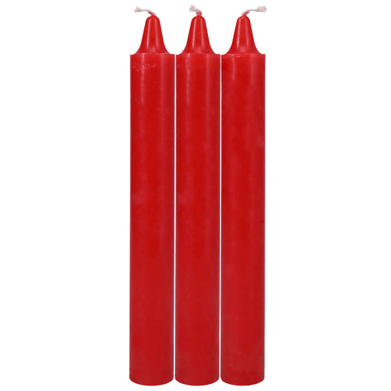 Japanese drip candles for wax play - 3-pack of red candles for extreme hot wax play, safe for skin.