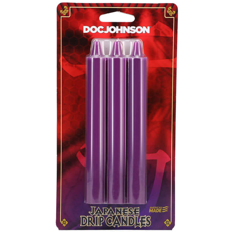 Japanese Drip Candles - 3-Pack of purple candles for sensation play, non-toxic wax, made in America.