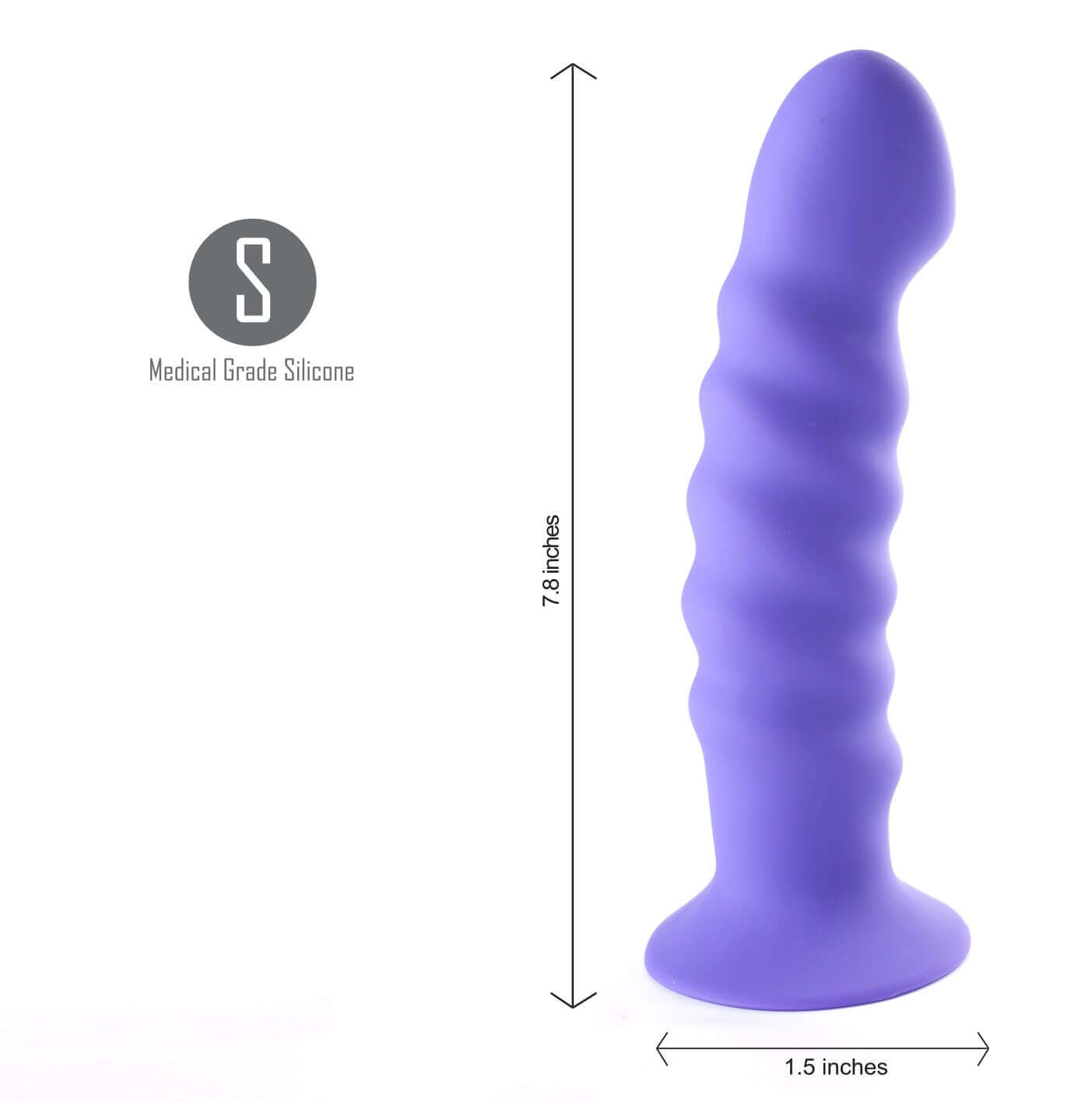 Luxury silicone suction cup dong in purple, made from 100% medical-grade silicone with a strong suction base.