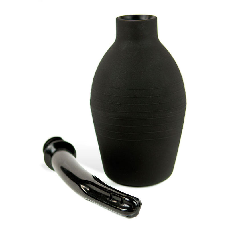 EZ anal douche in black with a nozzle for comfortable and effective anal cleansing.