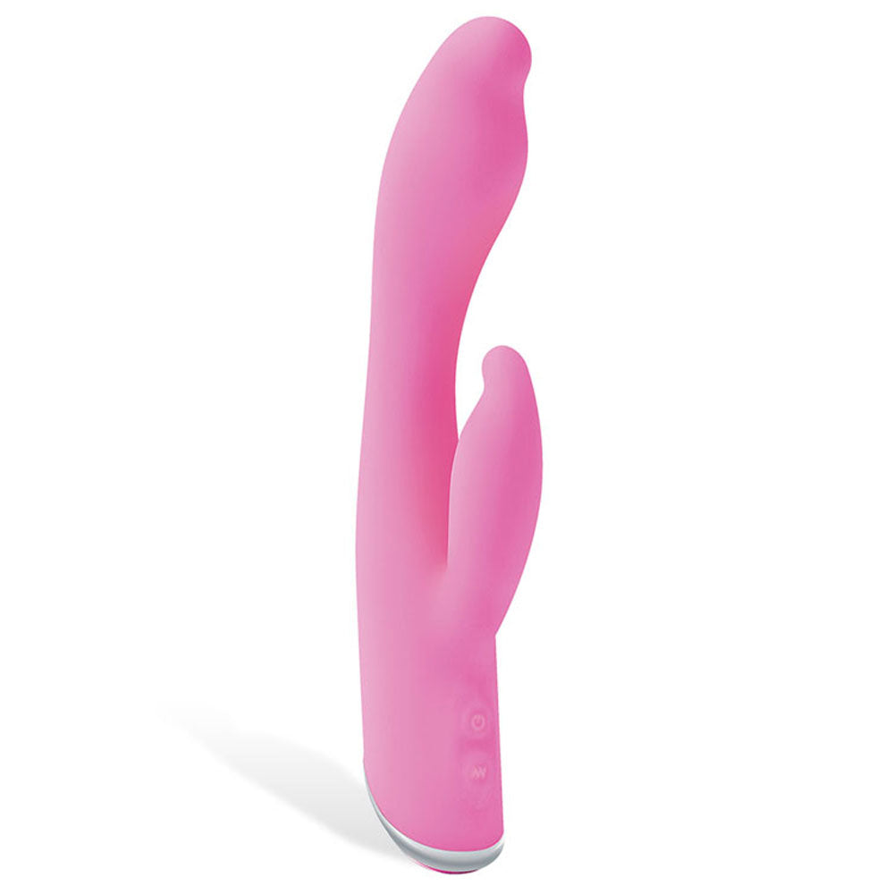 G-Gasm Rabbit Vibrator in pink silicone for dual pleasure and G-spot stimulation