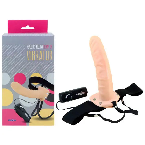 Realistic Hollow Strap-On Vibrator -  20.3 cm (8'') Hollow Vibrating Strap-On Seven Creations Discreet Intimate Essentials.