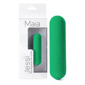 Maia Jessi - Emerald 7.6 cm USB rechargeable mini bullet vibrator with strong motor and silicone coating.