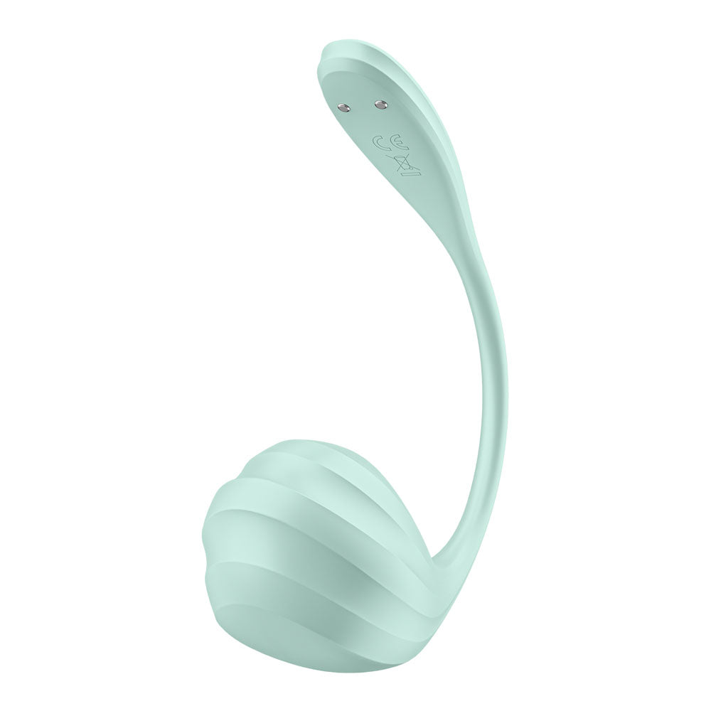 Satisfyer Smooth Petal - Mint - Mint USB Rechargeable Wearable Stimulator with App Control in mint color.