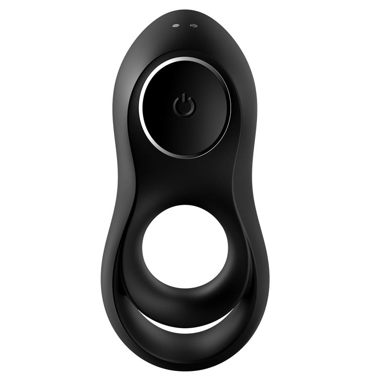 Satisfyer Legendary Duo USB rechargeable cock and balls ring with dual stimulation features.