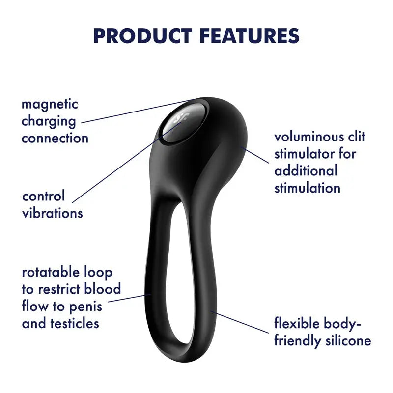 Satisfyer Majestic Duo -  USB Rechargeable Cock Ring Satisfyer Discreet Intimate Essentials.
