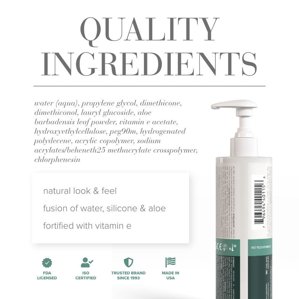 Quality ingredients for JO Cumplay Lube - 240 mL - Cum Style Lubricant - 240 ml Pump Bottle.