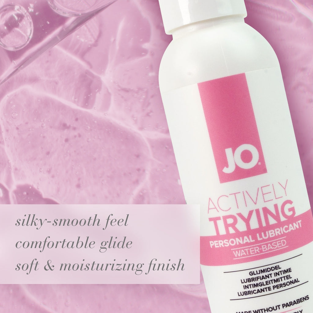 JO Actively Trying - 120ml water based fertility friendly lubricant for a natural and comfortable intimate experience.