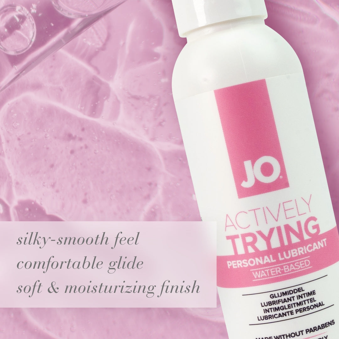 JO Actively Trying - 120ml water based fertility friendly lubricant for a natural and comfortable intimate experience.